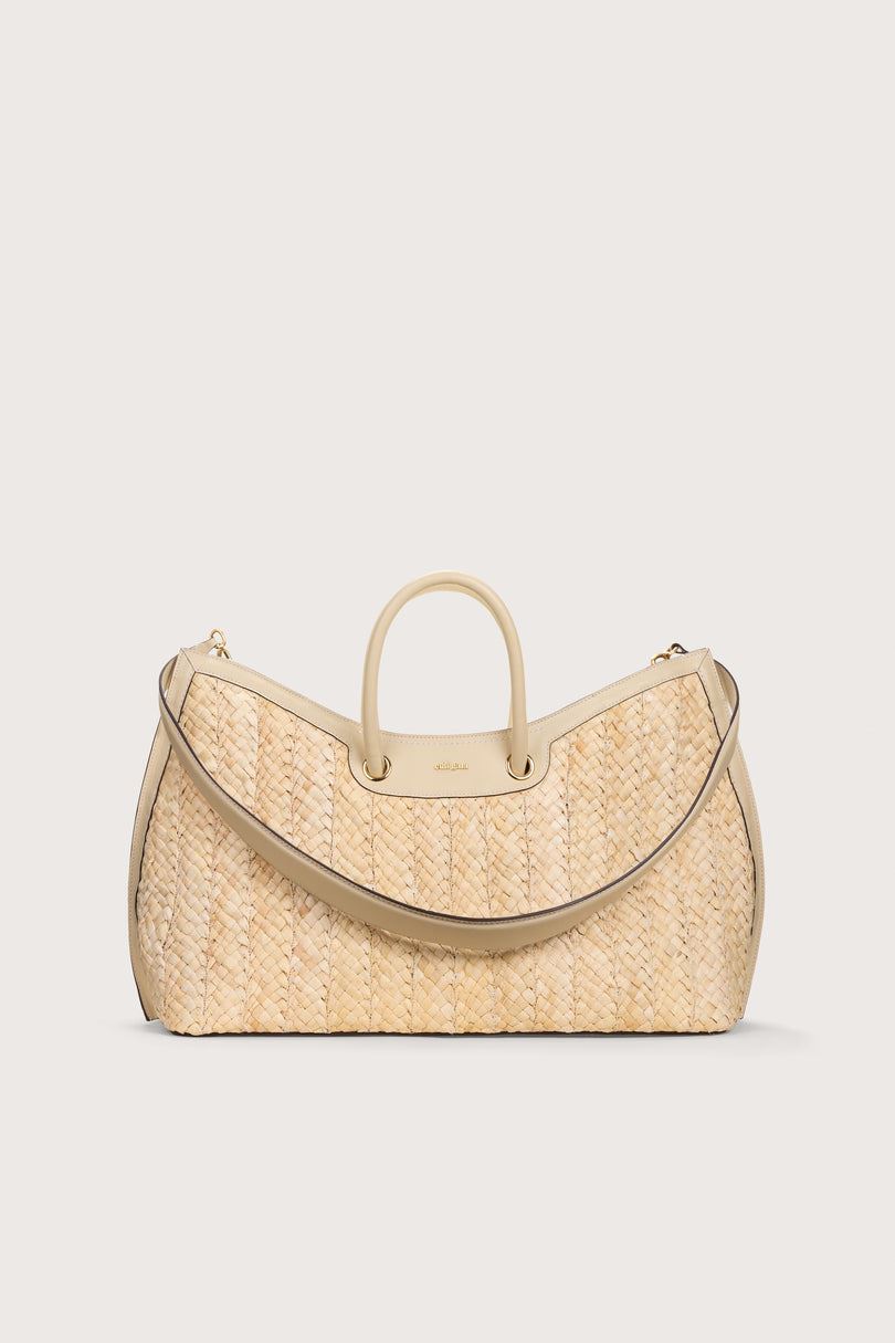 Cult Gaia Idalia Weekender Tote Beige | AUJT68591