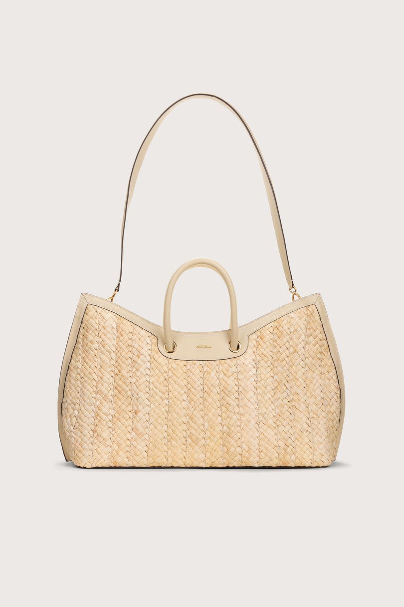 Cult Gaia Idalia Weekender Tote Beige | AUJT68591